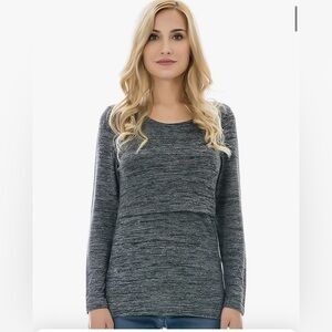 Maternity long sleeved nursing shirt. Gently worn. Size large. Color black